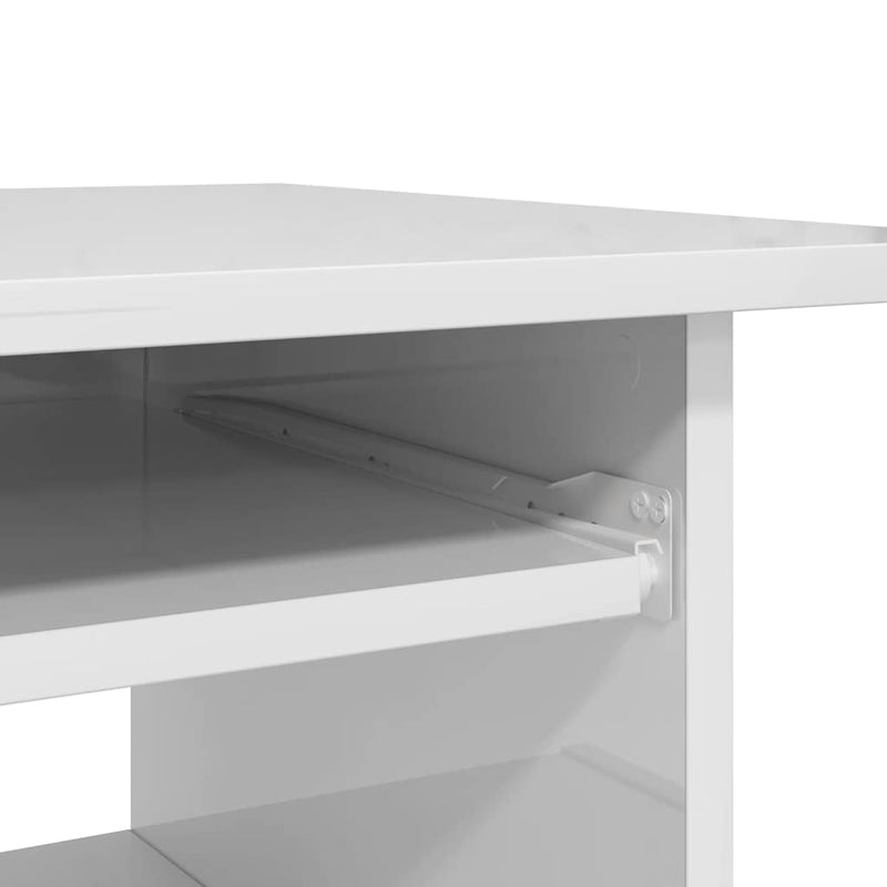 Desk High Gloss White 80x45x74 cm Chipboard