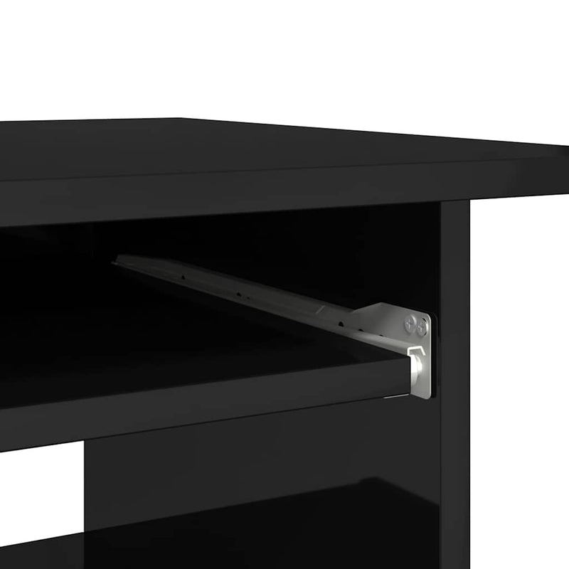 Desk High Gloss Black 80x45x74 cm Chipboard