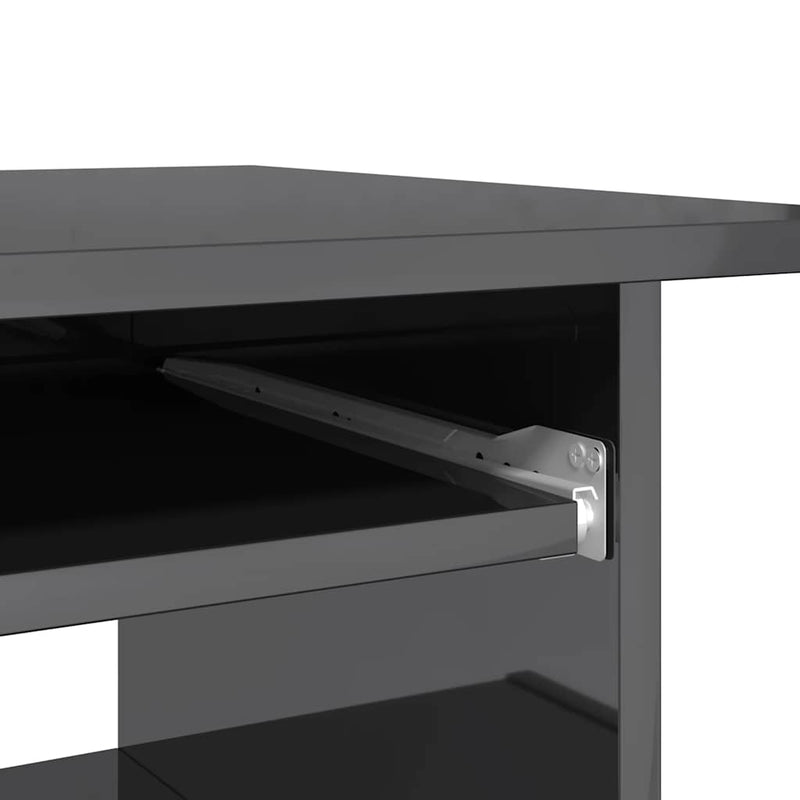 Desk High Gloss Grey 80x45x74 cm Chipboard