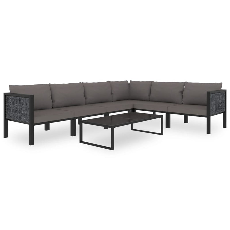 Sectional Sofa with Cushion Poly Rattan Anthracite