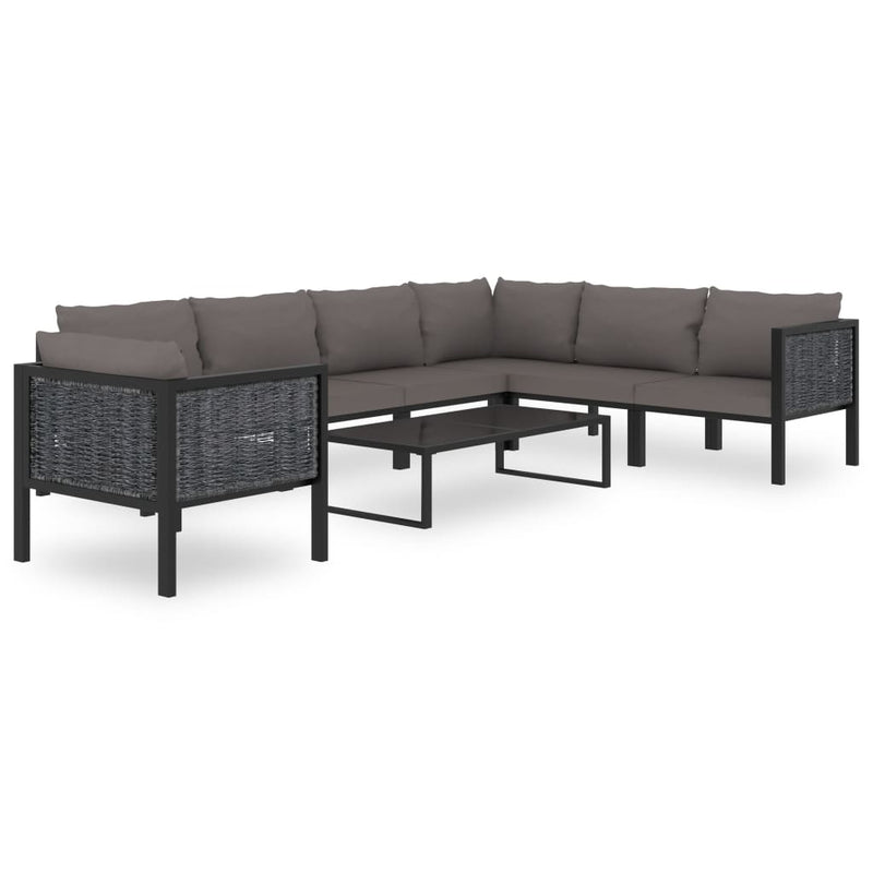 Sectional Sofa with Cushion Poly Rattan Anthracite