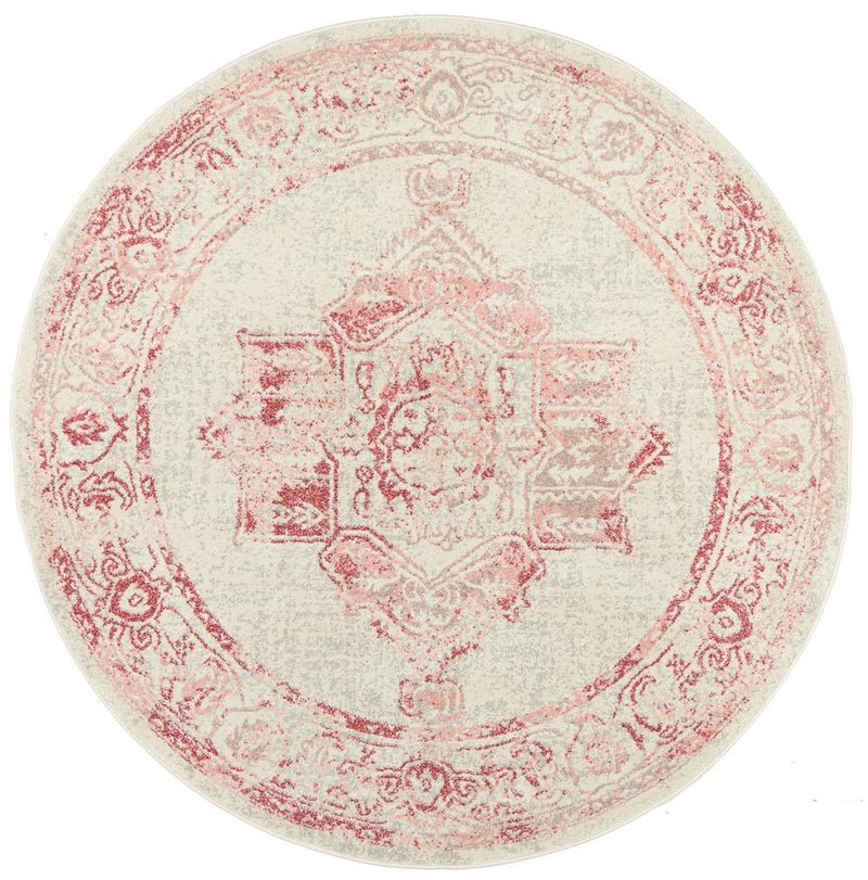 Boulevard Round Rug - Rose.