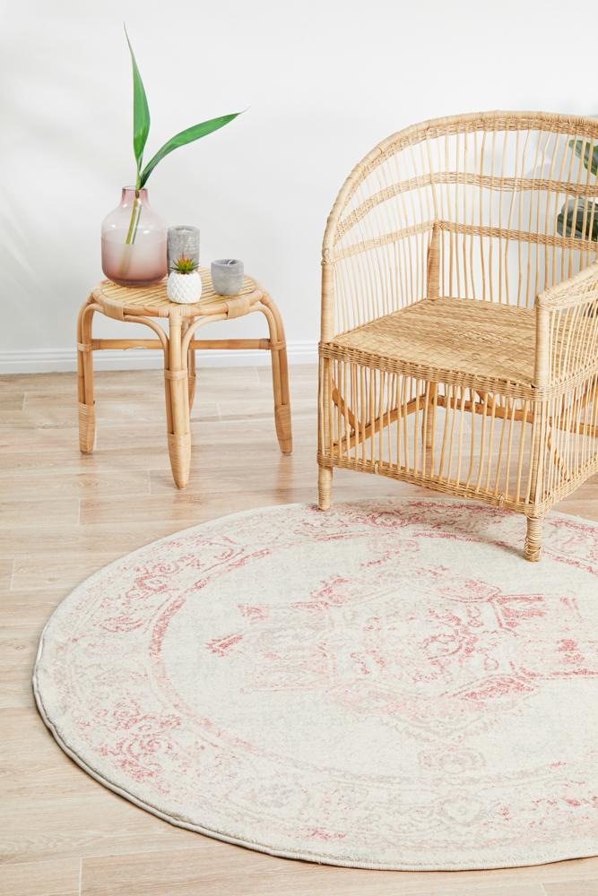 Boulevard Round Rug - Rose.