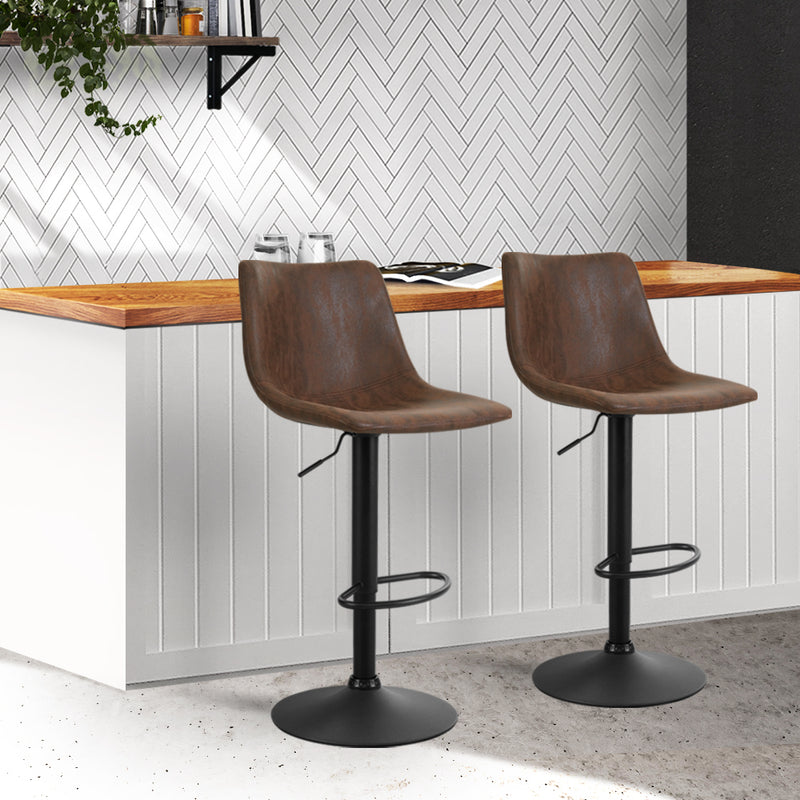 Rapolo PU Barstools (Set of 2) - Brown