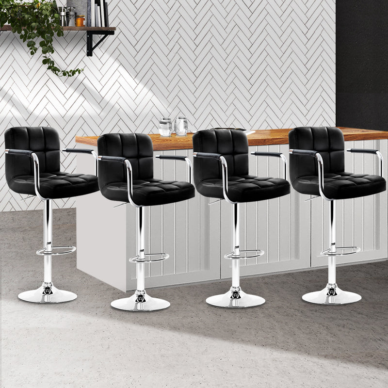 Allegra PU Barstools (Set of 4) - Black