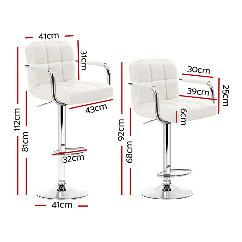 Allegra PU Barstools (Set of 2) - White