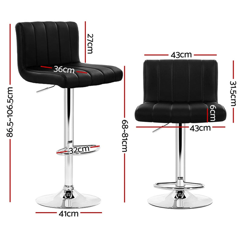 Aldo PU Barstools (Set of 4) - Black