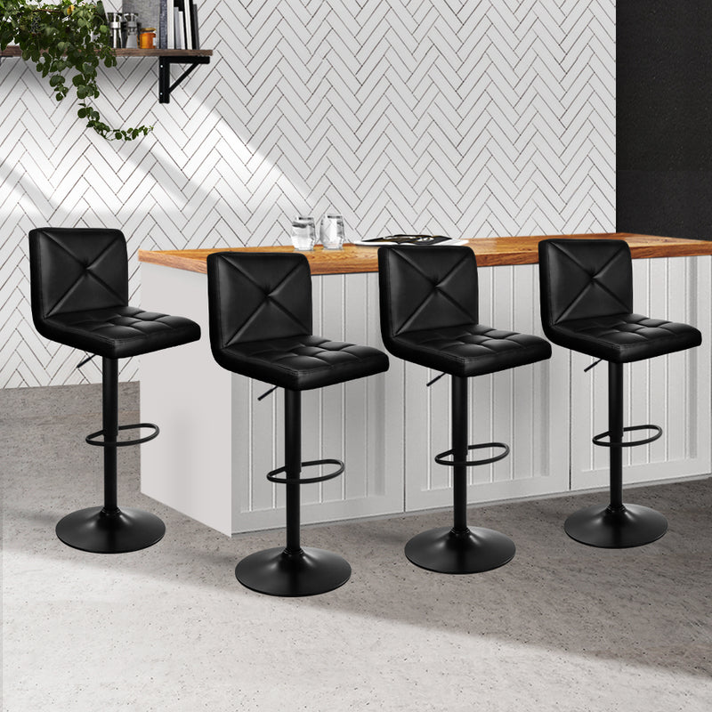 Criss PU Barstools (Set of 4) - Black