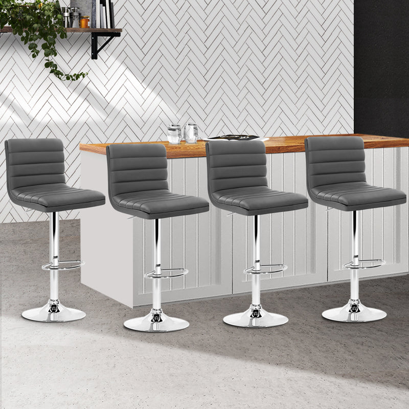 Jenna PU Barstools (Set of 4) - Grey.