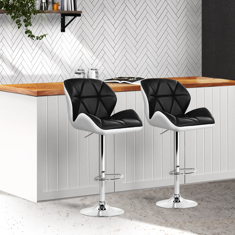 Atticus PU Barstools (Set of 2) - Black & White