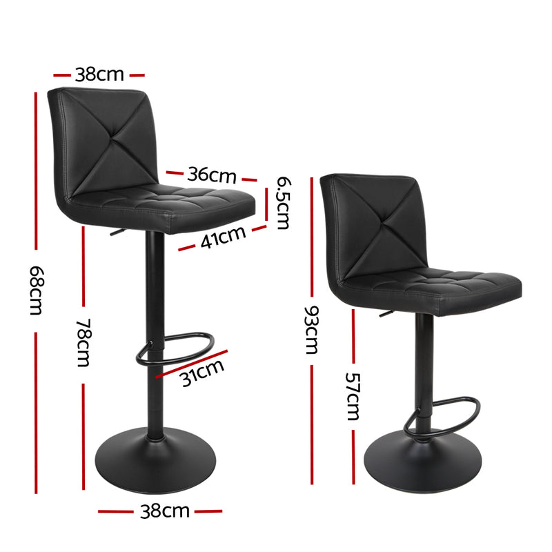 Criss PU Barstools (Set of 2) - Black