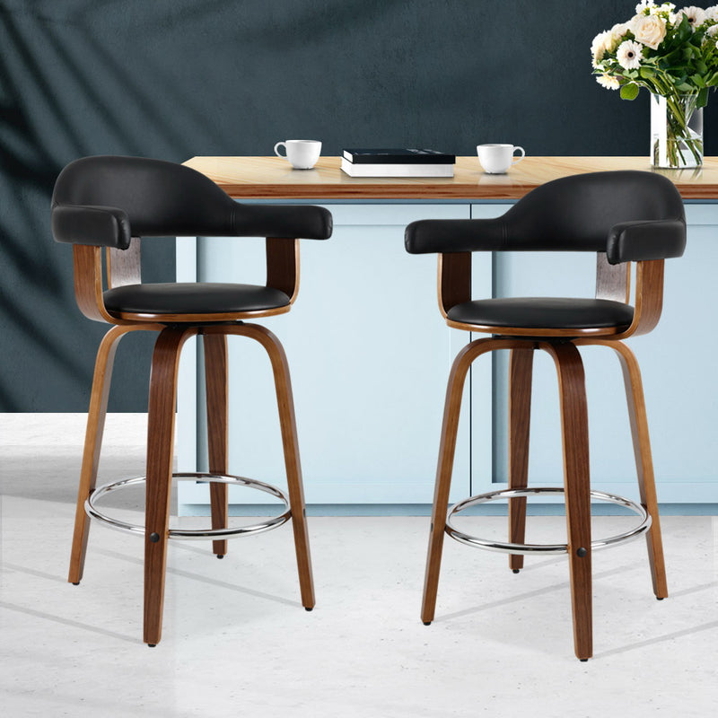 Pehani PU Barstools (Set of 2) - Black.