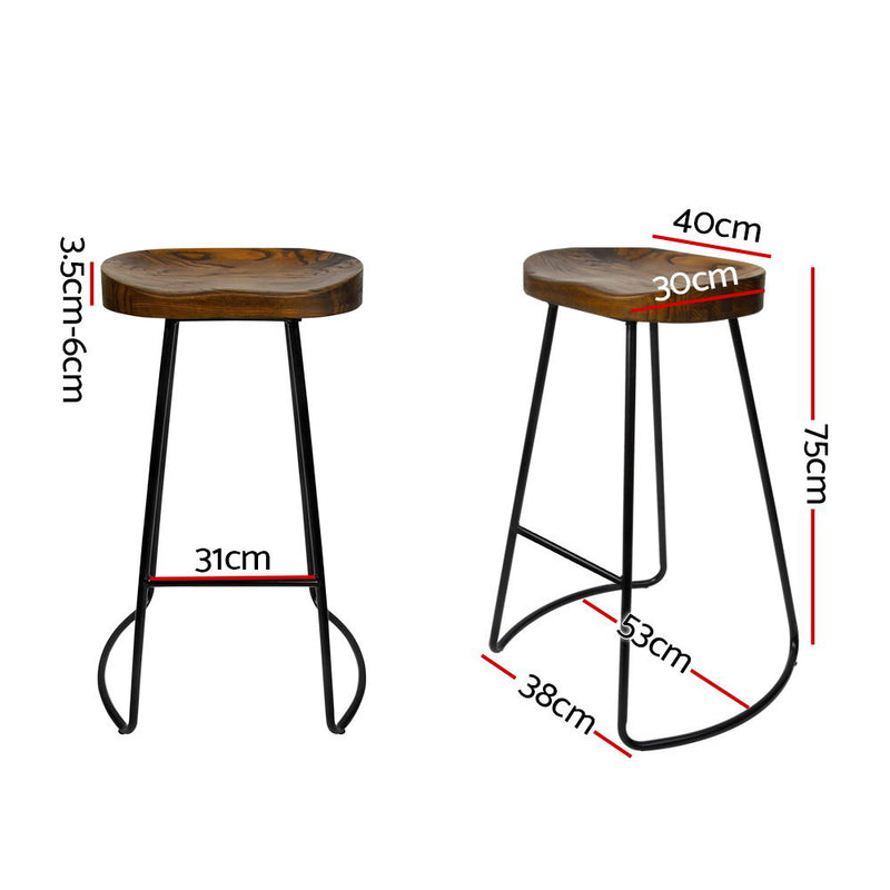 Sedaka 75cm Barstools (Set of 4) - Walnut