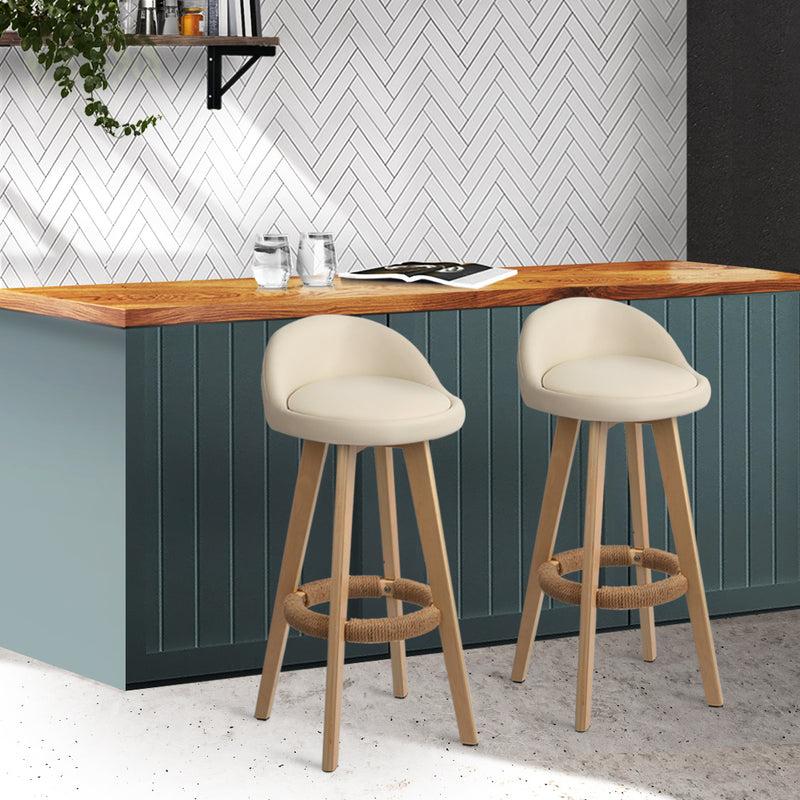 Sutton PU Barstools (Set of 2) - Beige