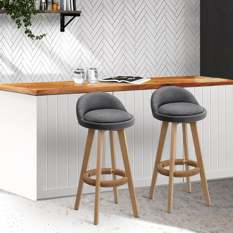 Sutton Fabric Barstools (Set of 2) - Grey