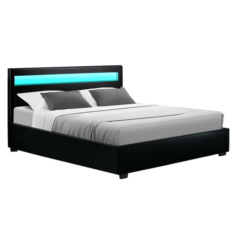 Clara Queen PU LED Gas Lift Bed