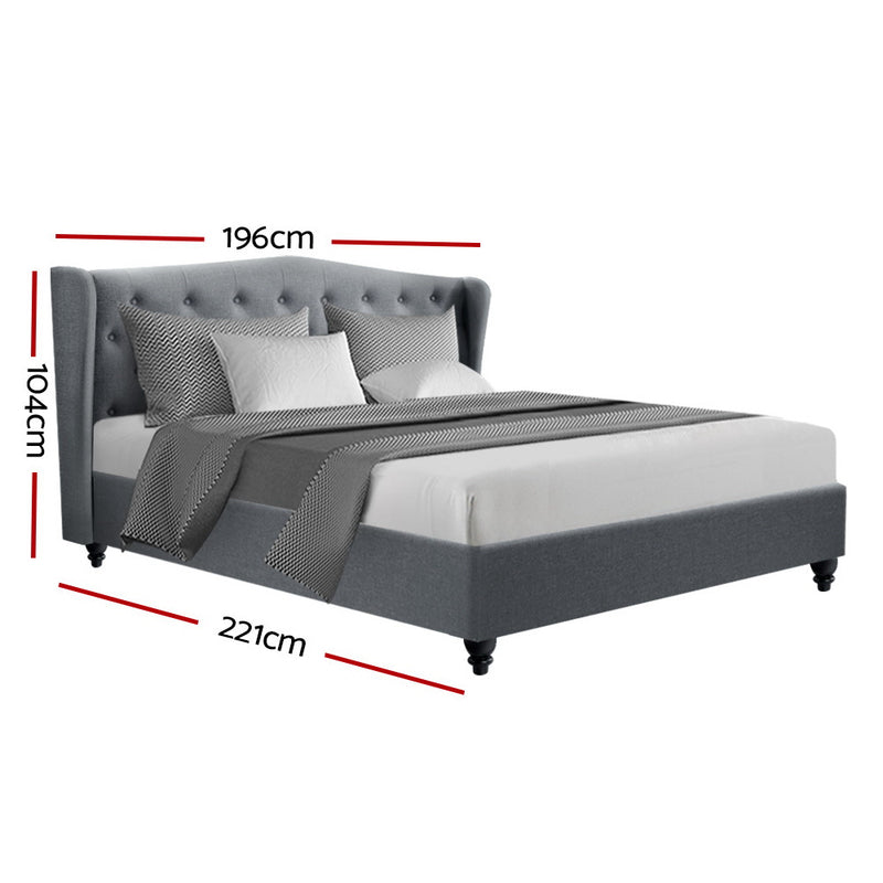 Pierre King Fabric Bed - Grey