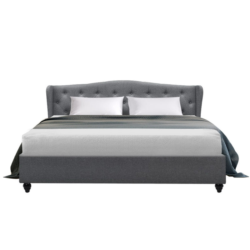 Pierre King Fabric Bed - Grey