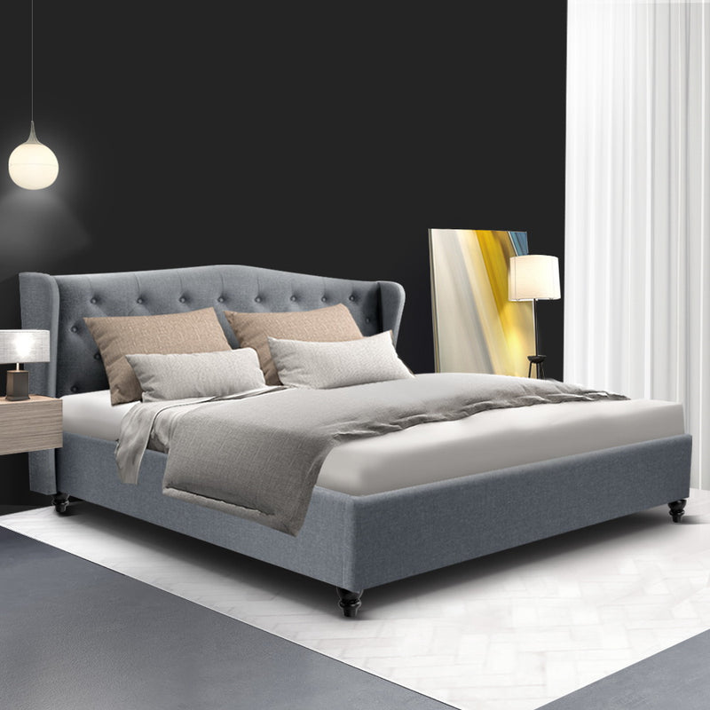 Pierre King Fabric Bed - Grey