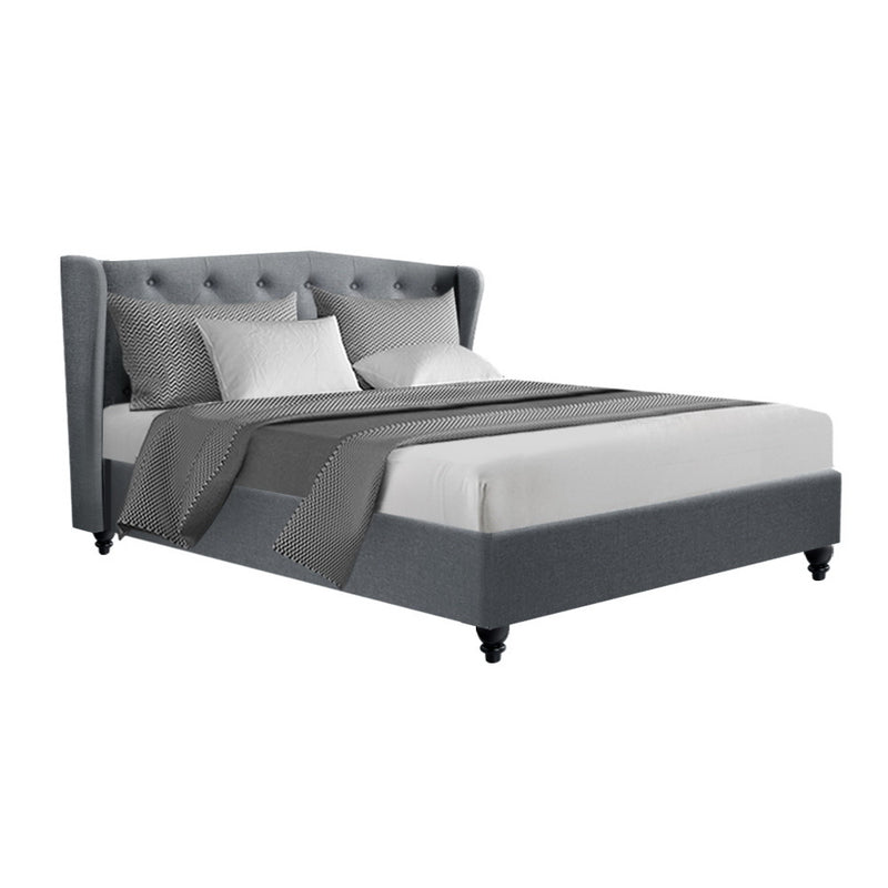 Pierre Queen Fabric Bed - Grey