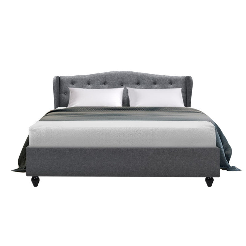 Pierre Queen Fabric Bed - Grey