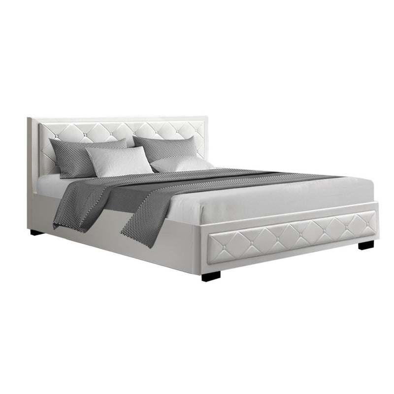 Elko King PU Gas Lift Bed - White