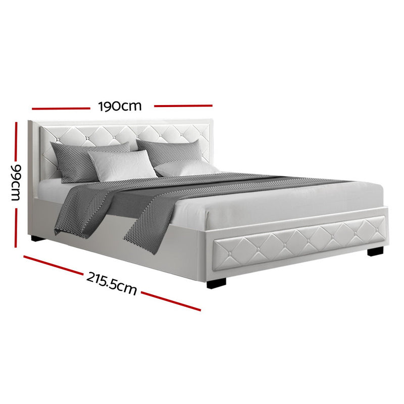 Elko King PU Gas Lift Bed - White