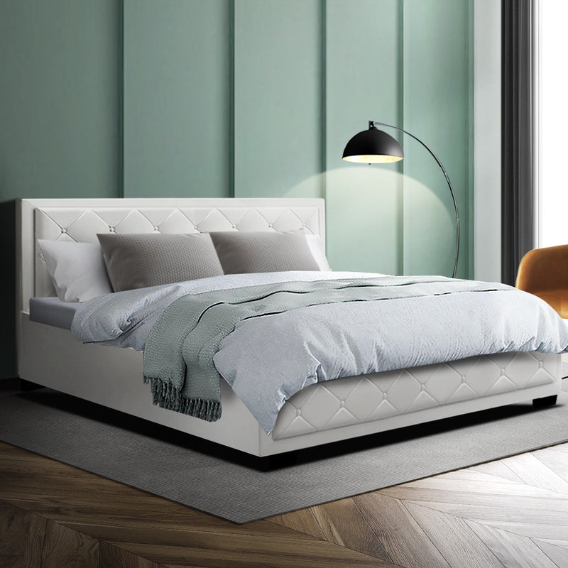 Elko King PU Gas Lift Bed - White