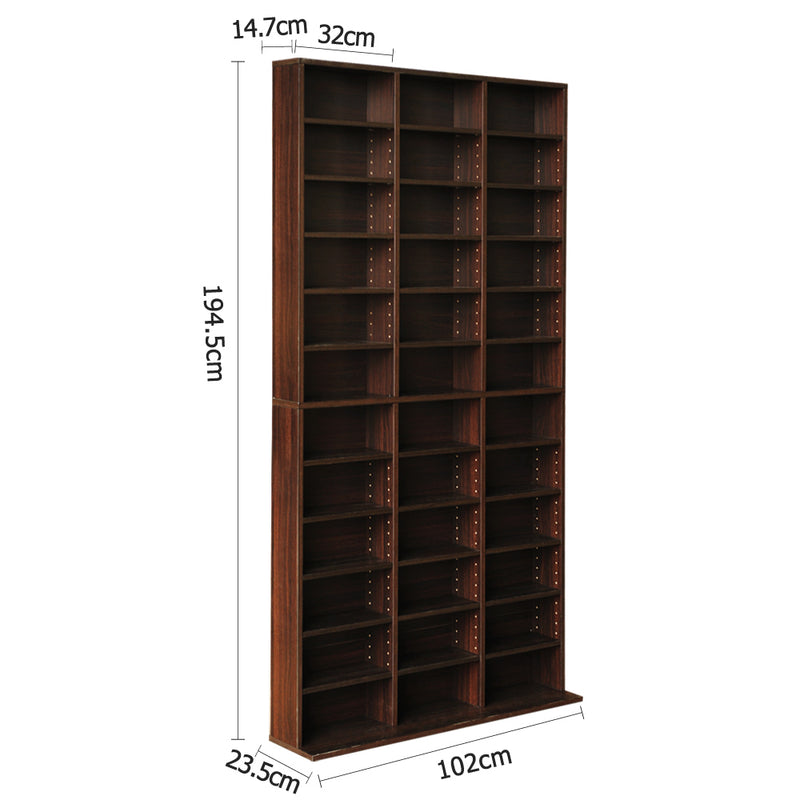 Adjustable Book Storage Shelf Rack Unit - Expresso