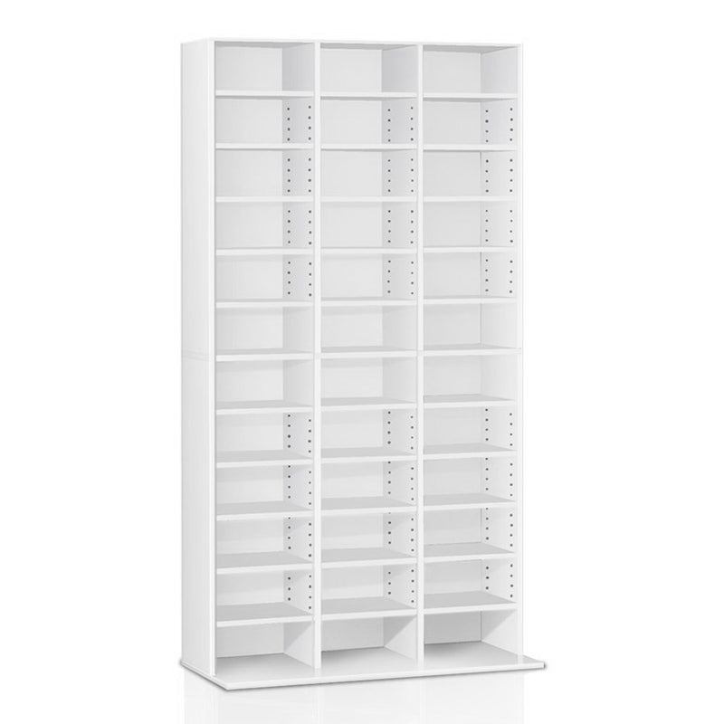 Adjustable Book Storage Shelf Rack Unit - White