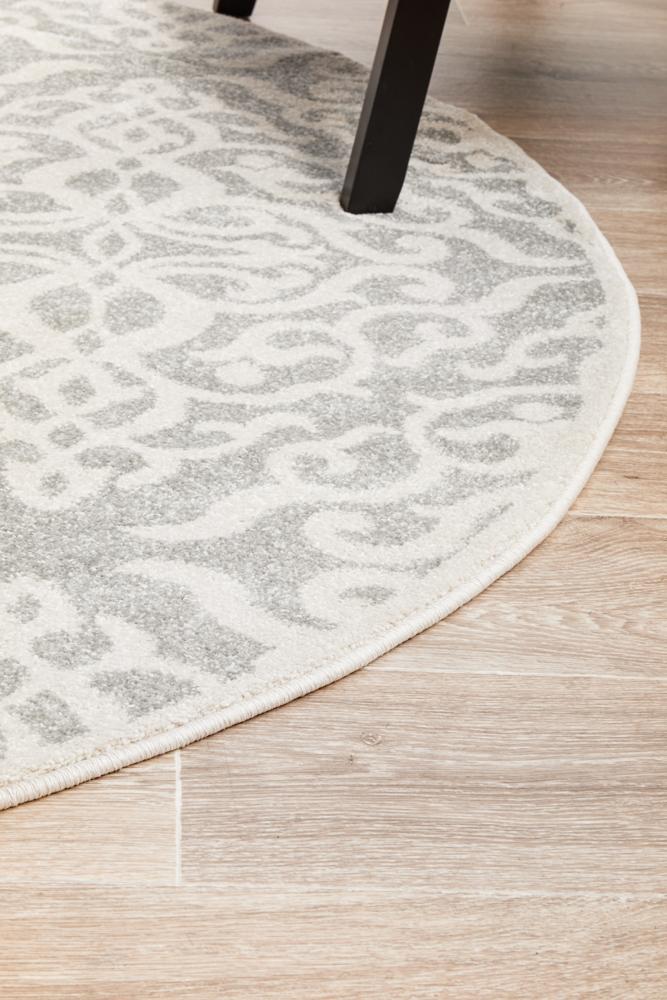 Monochrome Round Rug - Lydia.