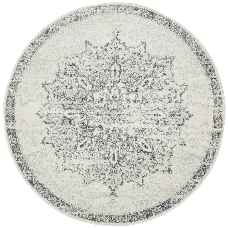 Monochrome Round Rug - Rita.