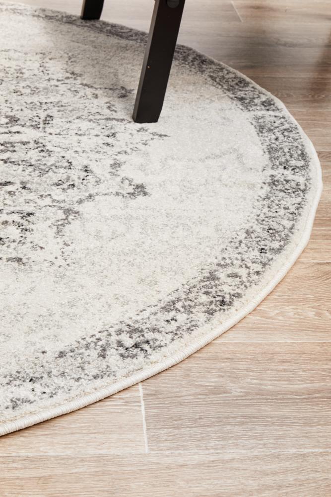 Monochrome Round Rug - Rita.