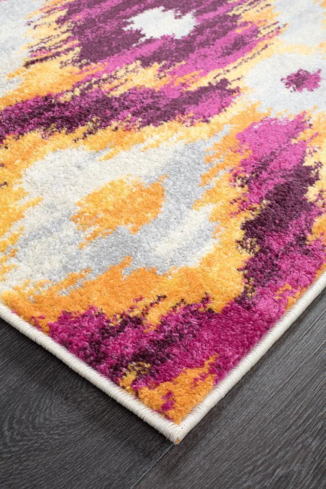 Elements Runner Rug - Aubergine Burst.