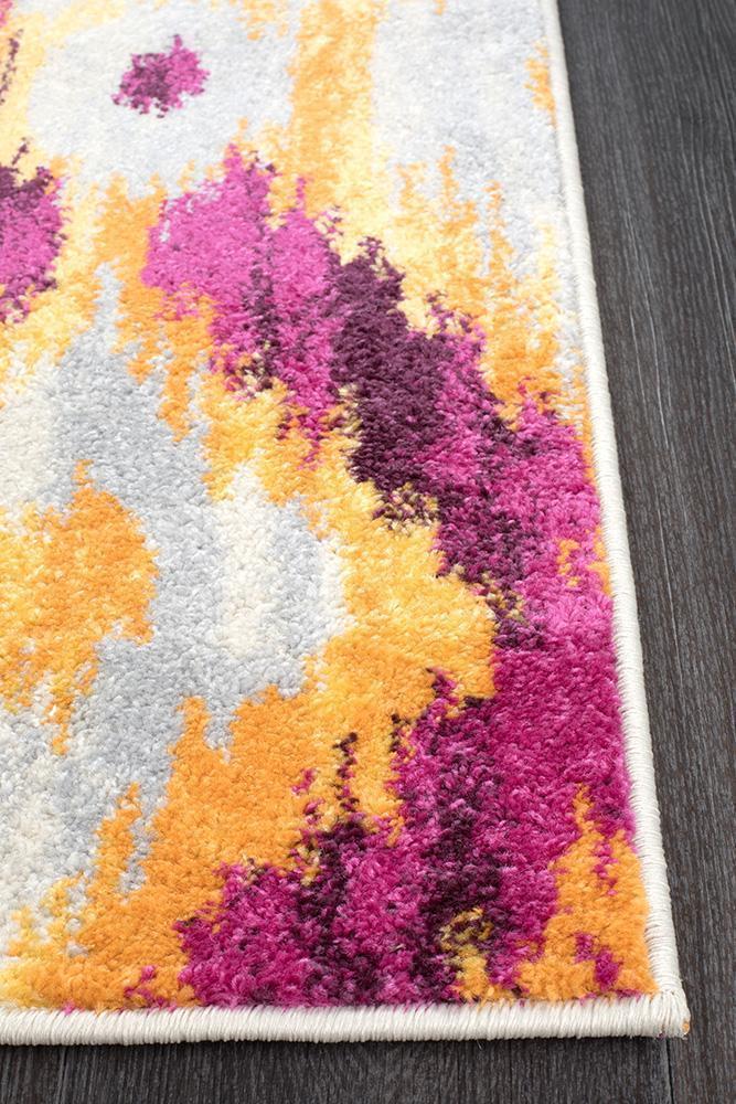 Elements Runner Rug - Aubergine Burst.