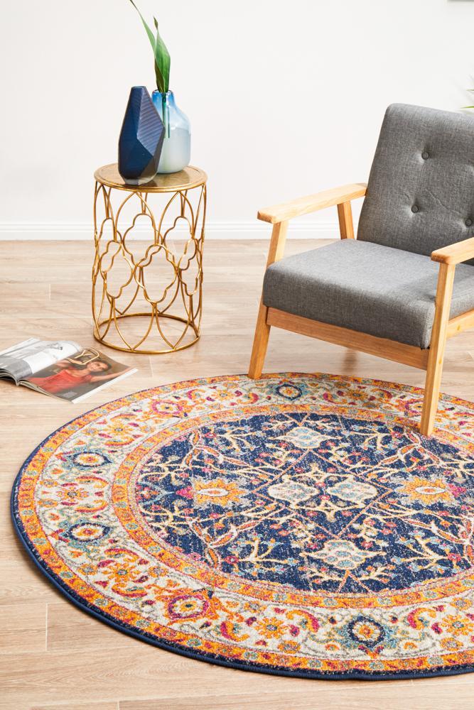 Waken Round Rug - Multi.