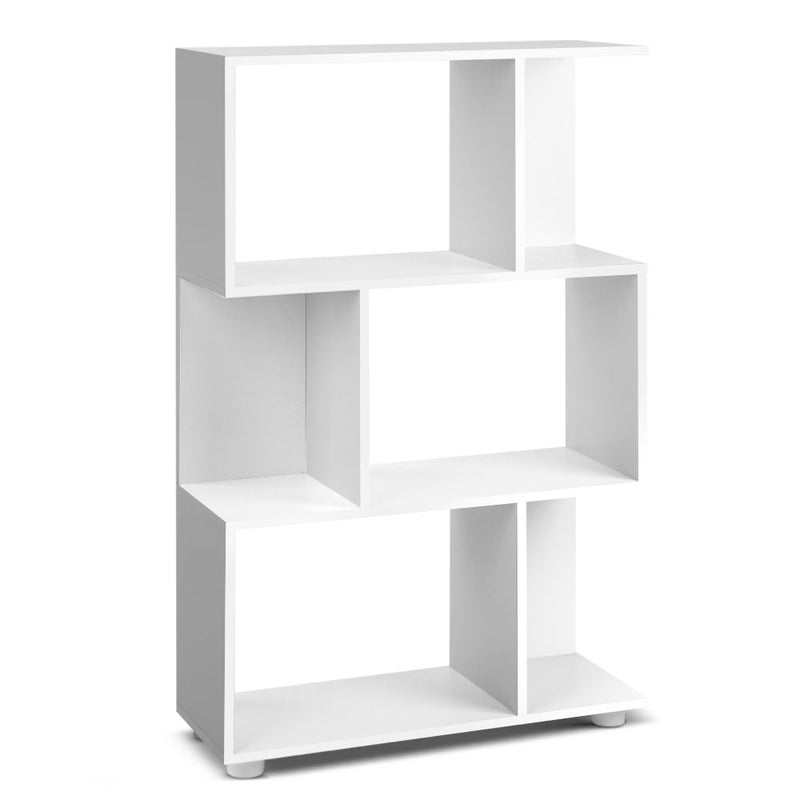 3 Tier Zig Zag Bookshelf - White.