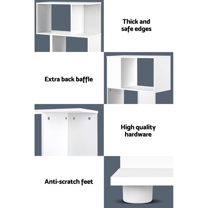 3 Tier Zig Zag Bookshelf - White.