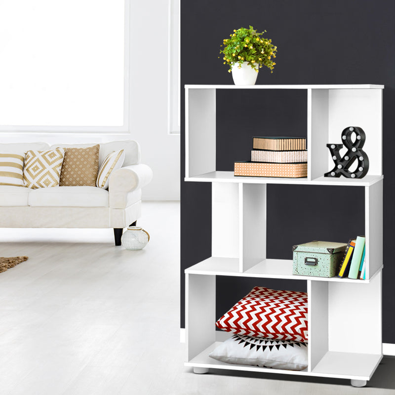 3 Tier Zig Zag Bookshelf - White.