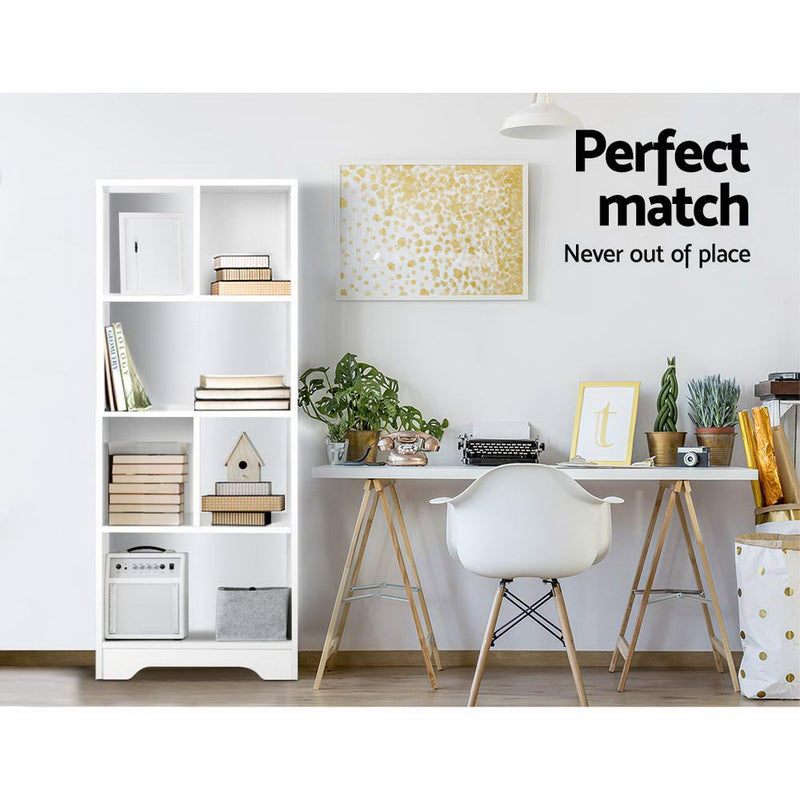 Display Shelf Bookcase Storage Cabinet Bookshelf Bookcase Home Office White.