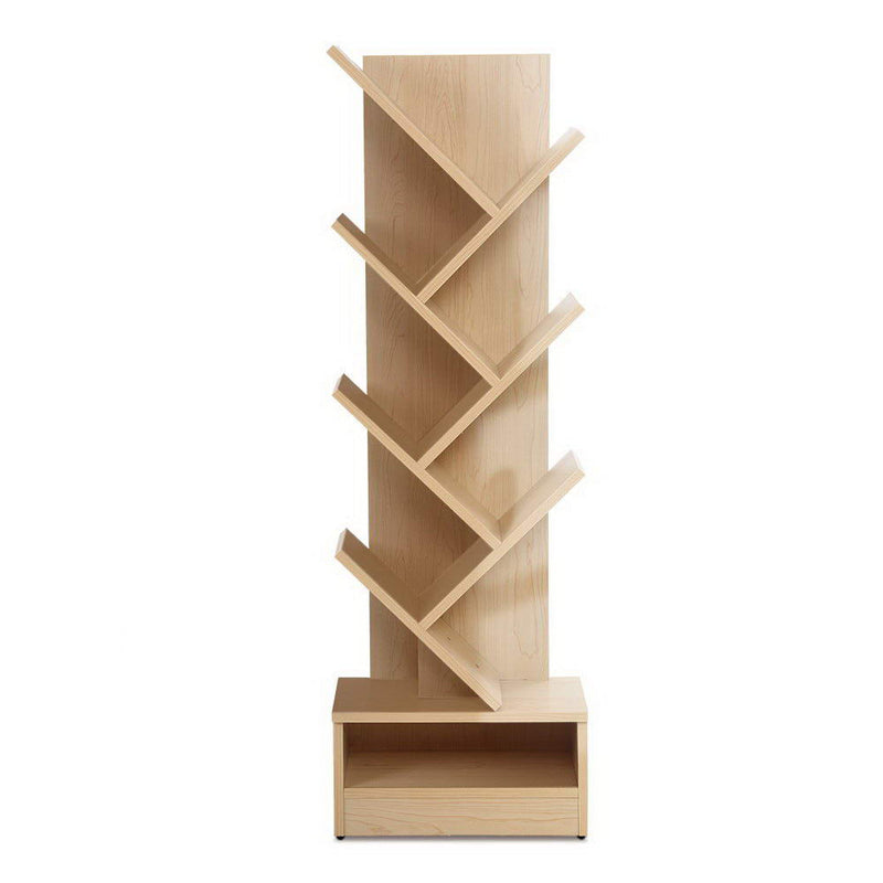 Display Shelf 7-Shelf Tree Bookshelf Book Storage Rack Bookcase Natural.