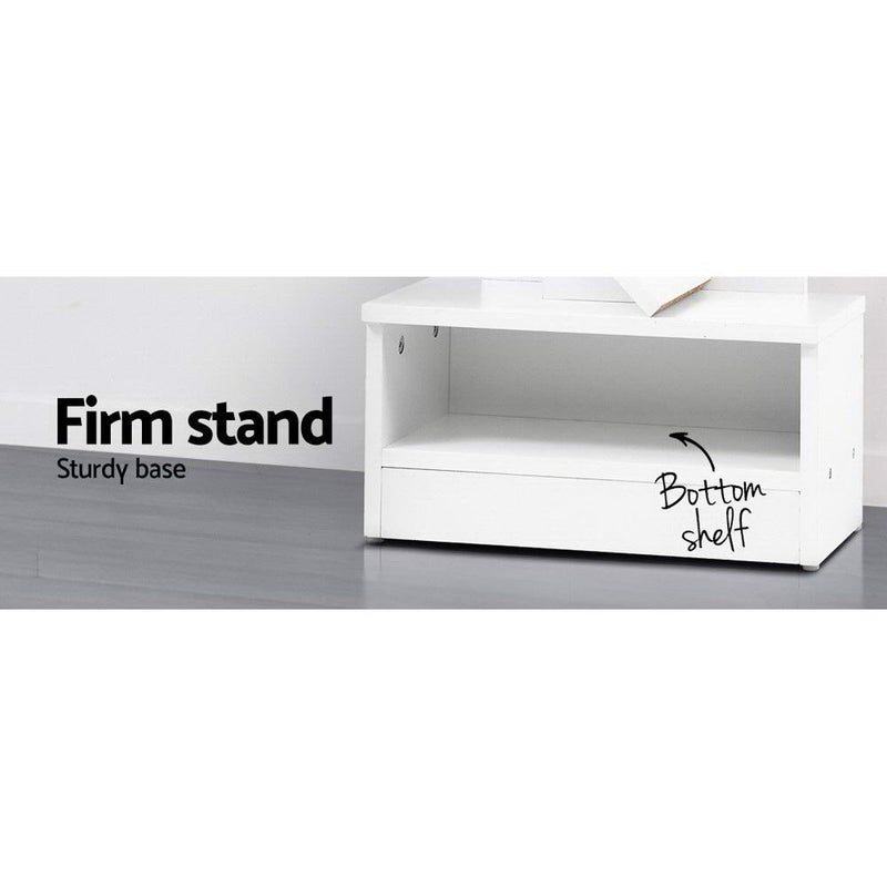 Display Shelf 7-Shelf Tree Bookshelf Book Storage Rack Bookcase White.