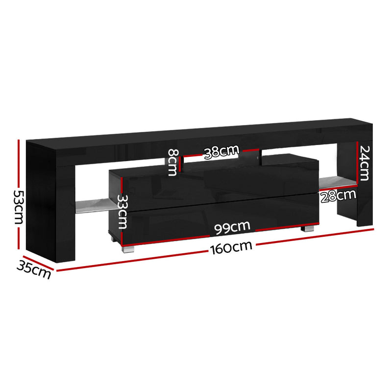 Manhattan 160cm LED TV Unit - Black