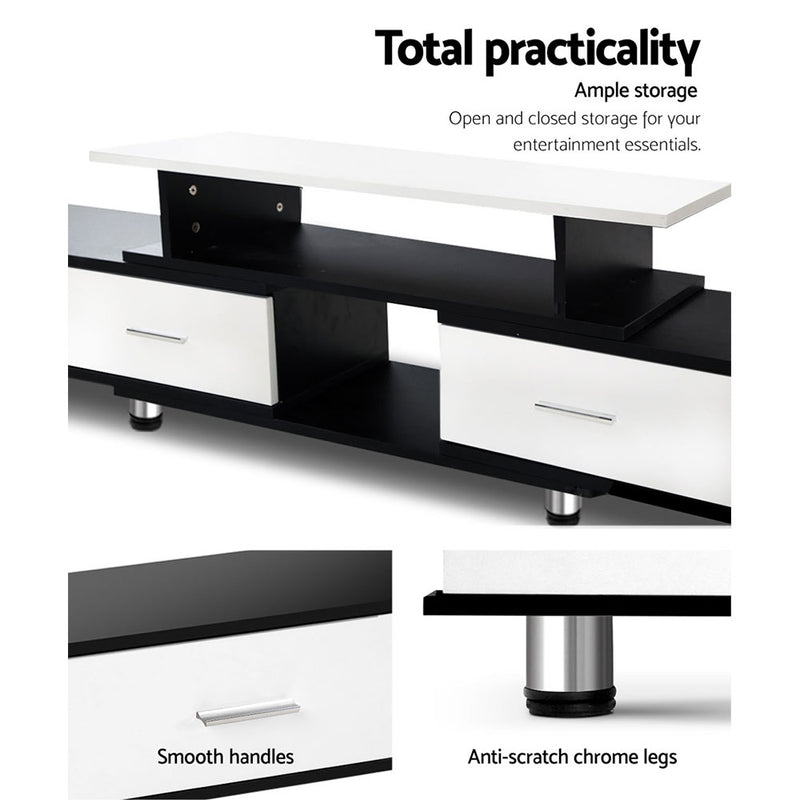 Franca 160-220cm Adjustable TV Unit - Black & White