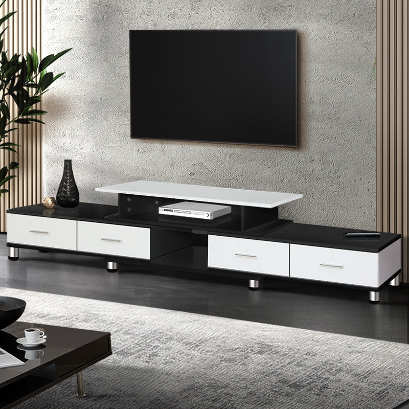 Franca 160-220cm Adjustable TV Unit - Black & White