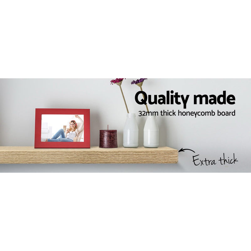 3pcs Wall Floating Shelf Set DIY Mount Storage Book Display Rack Oak.