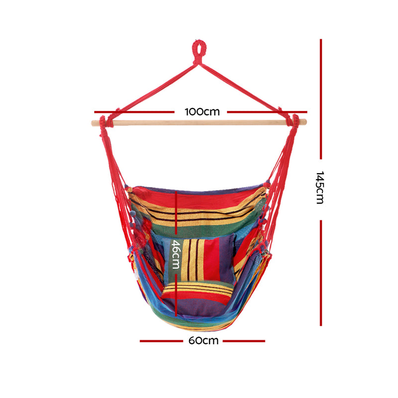 Hammock Swing Chair with Cushion - Multi-colour