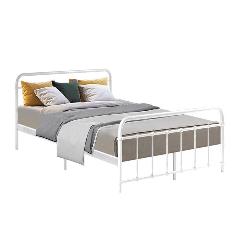 Ludo Double Metal Bed Frame - White