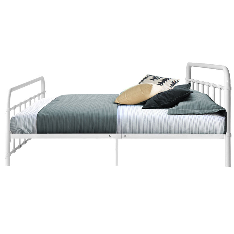 Ludo Double Metal Bed Frame - White