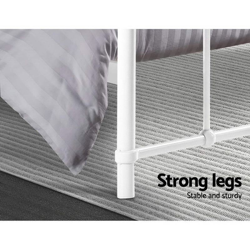 Ludo Double Metal Bed Frame - White